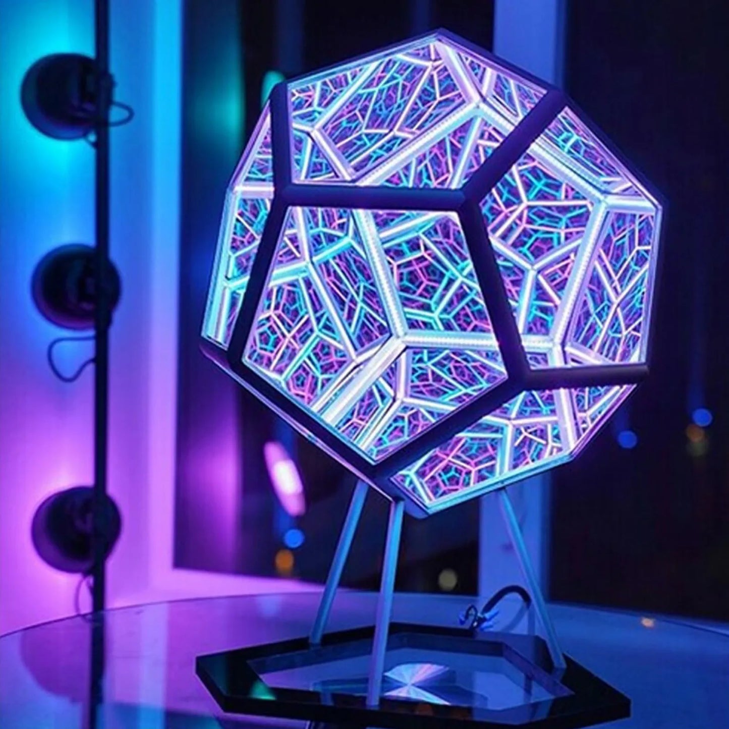 Infiniluxe Dodecahedron Lamp met Afstandsbediening – Unieke 3D LED Infinity Lamp voor Sfeerverlichting