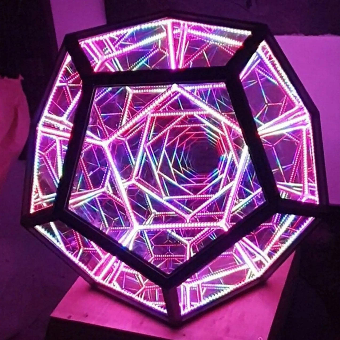 Infiniluxe Dodecahedron Lamp met Afstandsbediening – Unieke 3D LED Infinity Lamp voor Sfeerverlichting