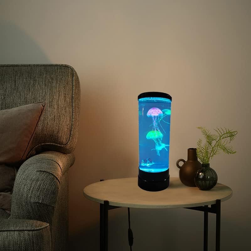 LED Aquarium Tafellamp - Rustgevende Sfeerverlichting met Bewegende Kwallen