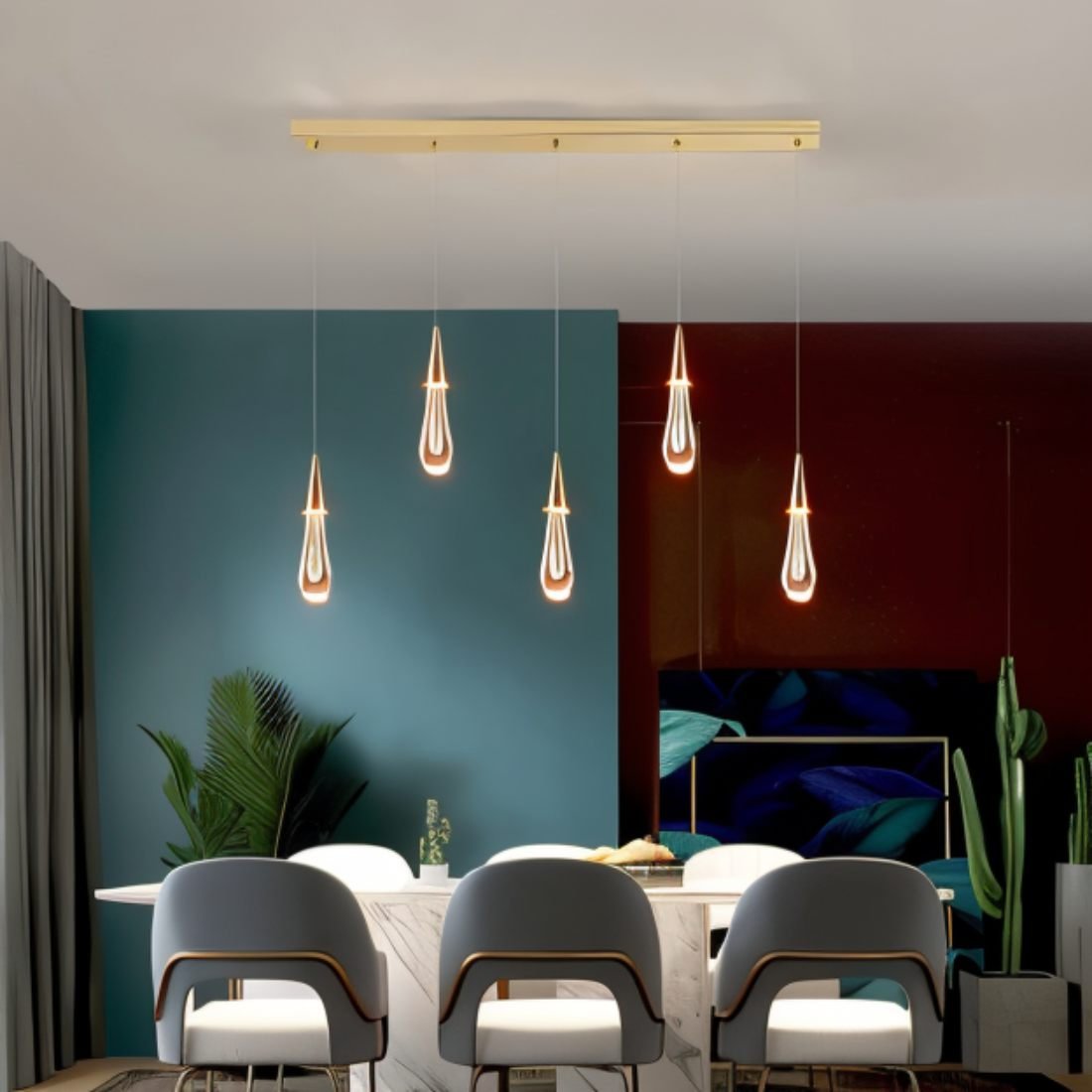 Moderne Hanglamp met Druppelontwerp – Verstelbare LED Plafondlamp voor Woonkamer en Slaapkamer