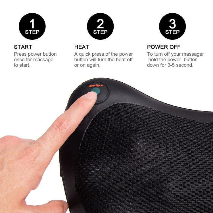 Relaxo Shiatsu Kussen Massager – Diepe Kneedmassage met Warmte voor Nek, Schouders en Rug