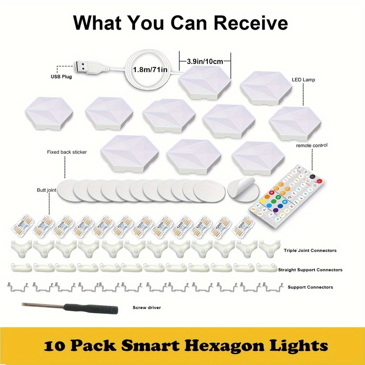 HexaGlow™ Smart Hexagon LED Lights - Muziek Sync en DIY Lichtpanelen