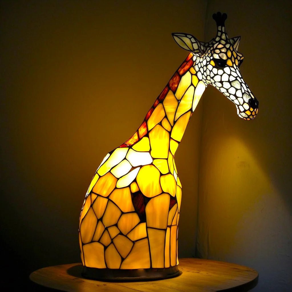 Elleph™ Kunst Tafellamp - Unieke Dierenlamp in Glas-in-Loodstijl