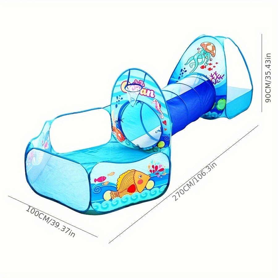 OceanFun™ 3-in-1 Speeltent Set met Ballenbak en Tunnel