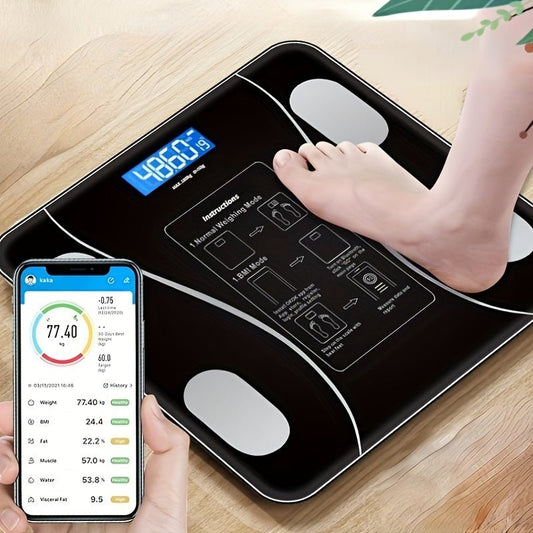 BodyTrack™ Slimme Weegschaal – Digitale Lichaamsvet- en Gewichtsmonitor met App voor Gezondheid en Fitness