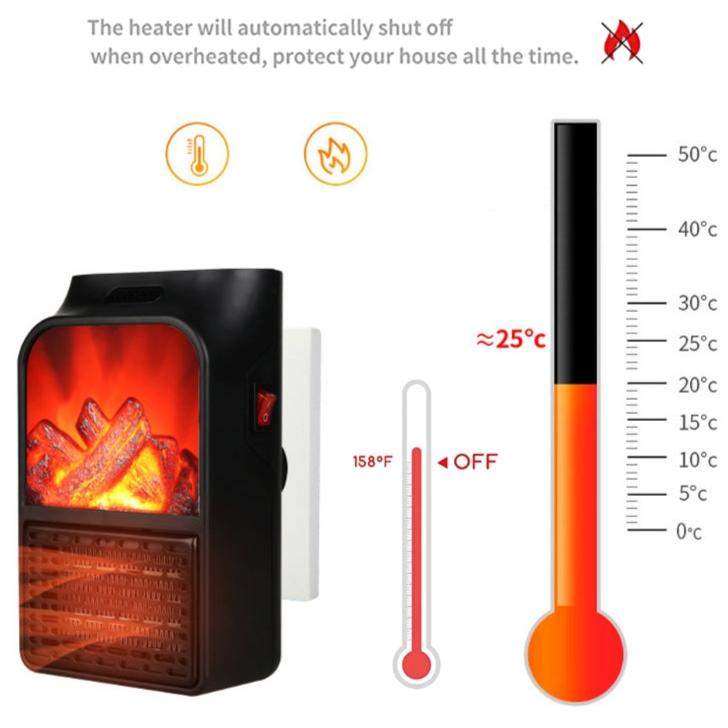 GlowWarm Mini Heater – Draagbare Elektrische Verwarming met Vlam Effect