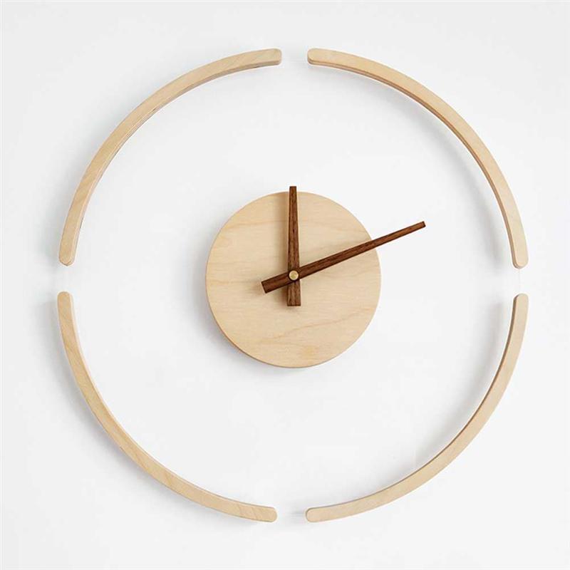 Scandinavische Minimalistische Houten Wandklok