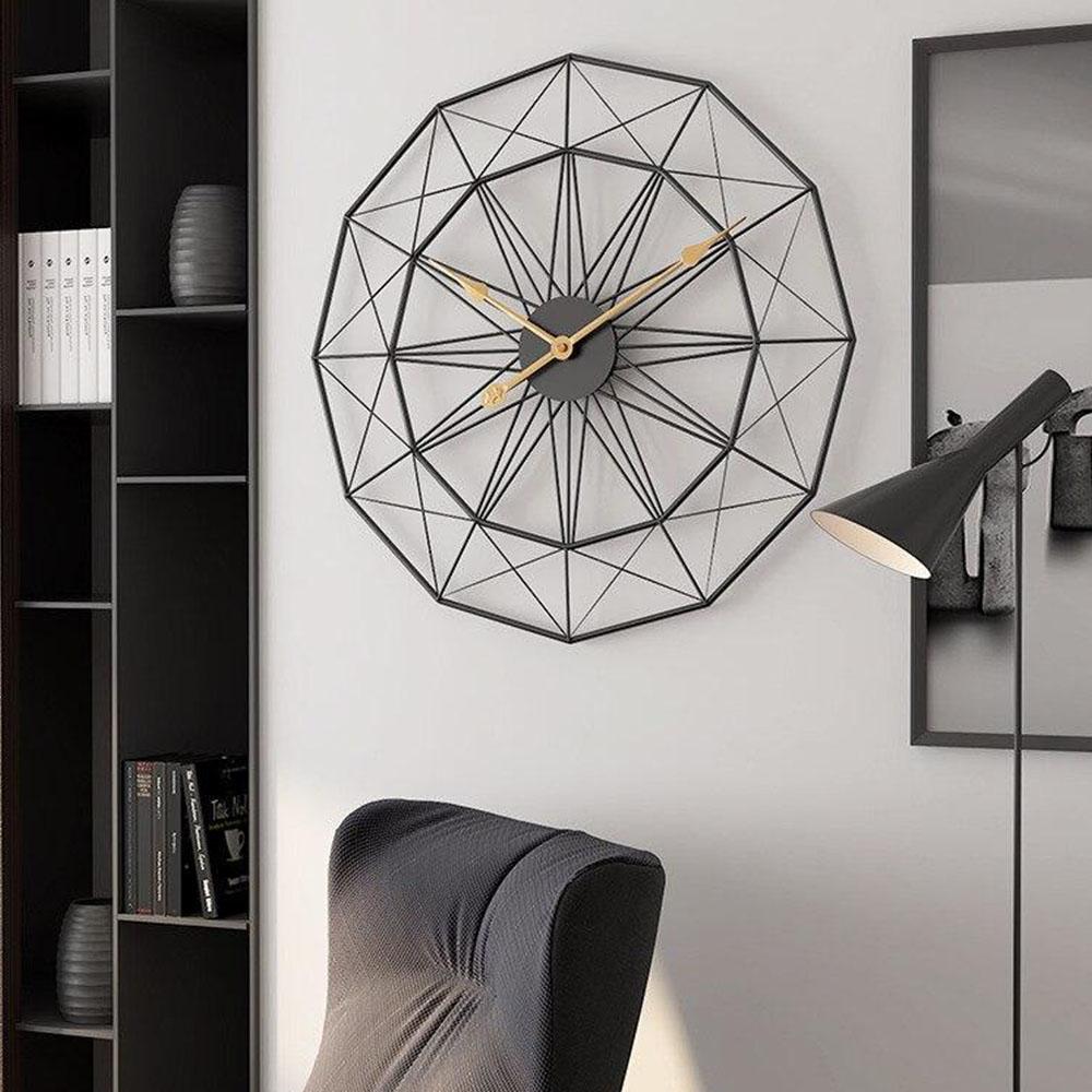 Scandinavische Geometrische Metalen Wandklok