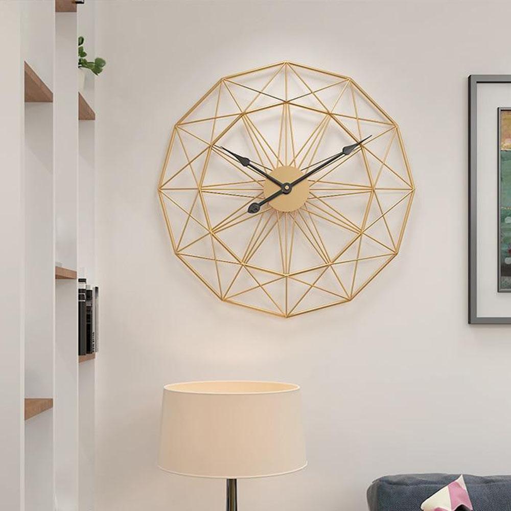 Scandinavische Geometrische Metalen Wandklok