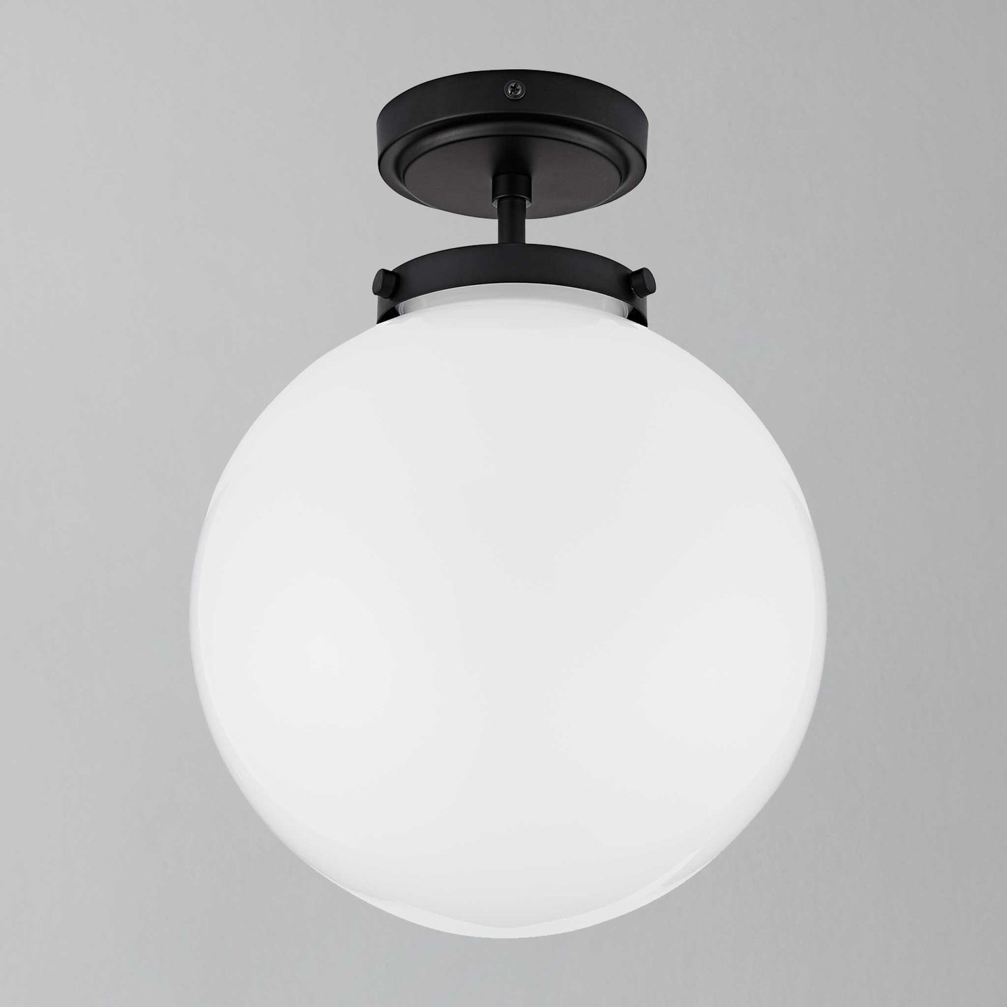 Moderne Glazen Plafondlamp - Gouden Badkamerlamp met Opaline Bol