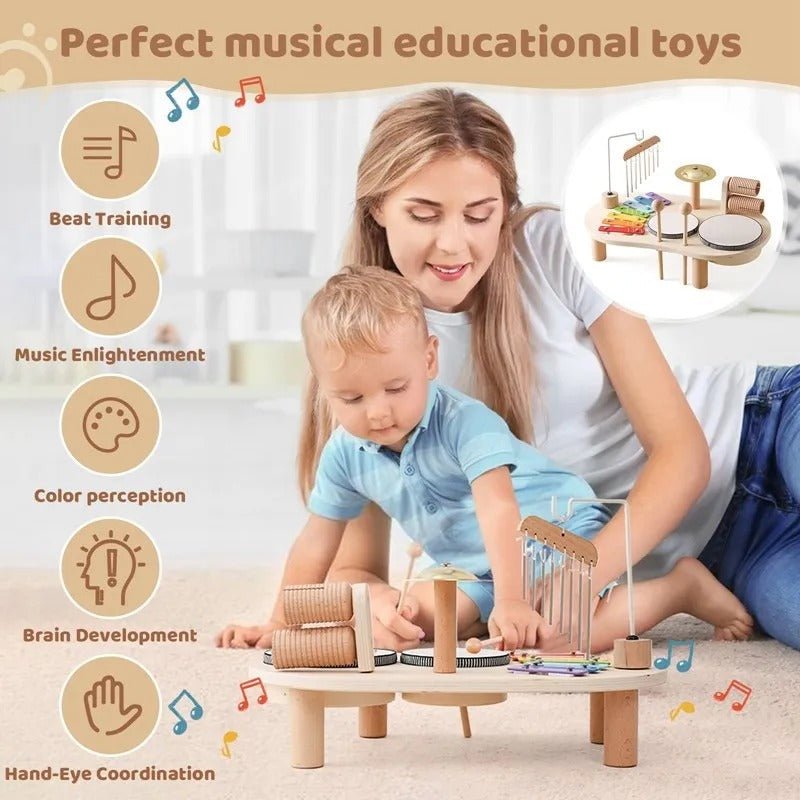 MelodyBear™ Muzikale Speelset | Educatief Houten Speelgoed voor Baby's