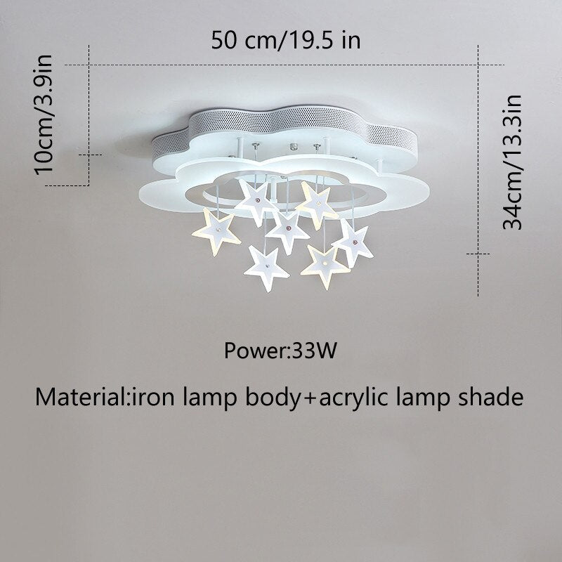 Sterren- en Wolkenplafondlamp voor Kinderkamer | Magische LED Kinderverlichting