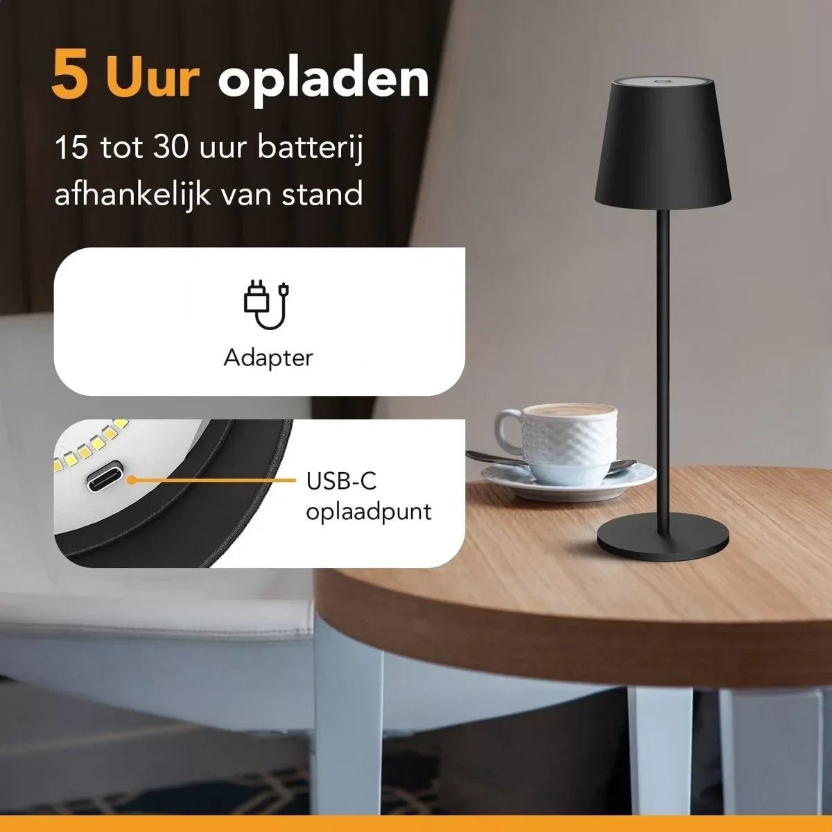 Viluma™ Tafellamp – Energiezuinig & Modern Design – LED Verlichting voor Sfeer