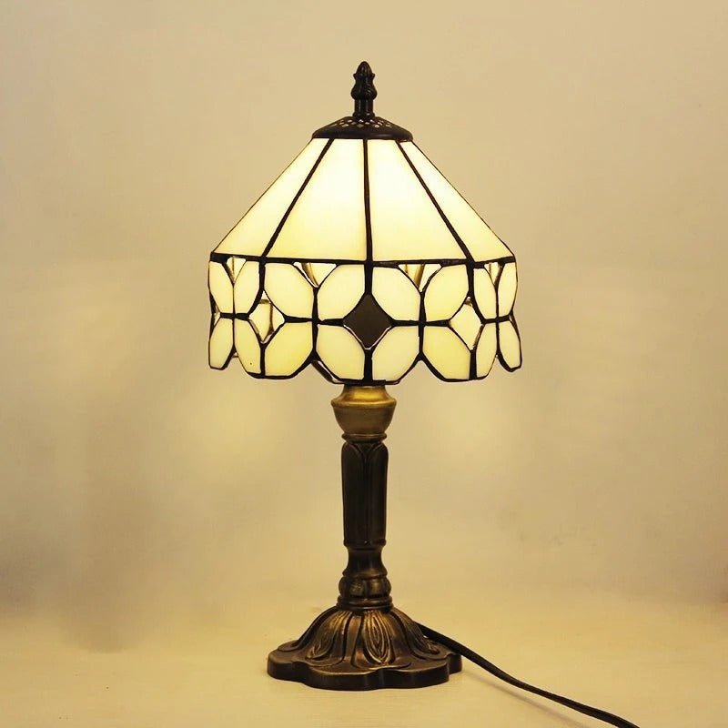 Vintage Tafellamp LED | Barokstijl Glas in Lood Tiffany Glaslamp