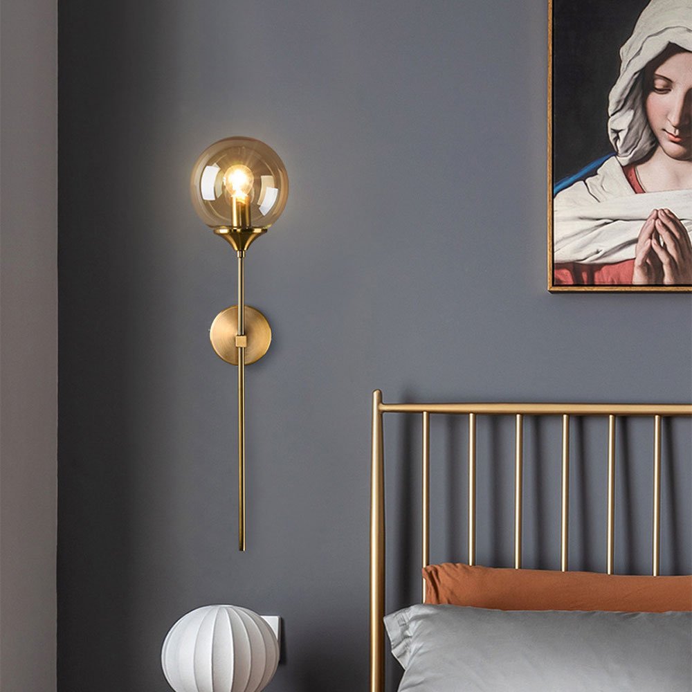 Mid-Century Wandlamp in Goud | Brushed Brass LED Wandverlichting voor Moderne Interieurs