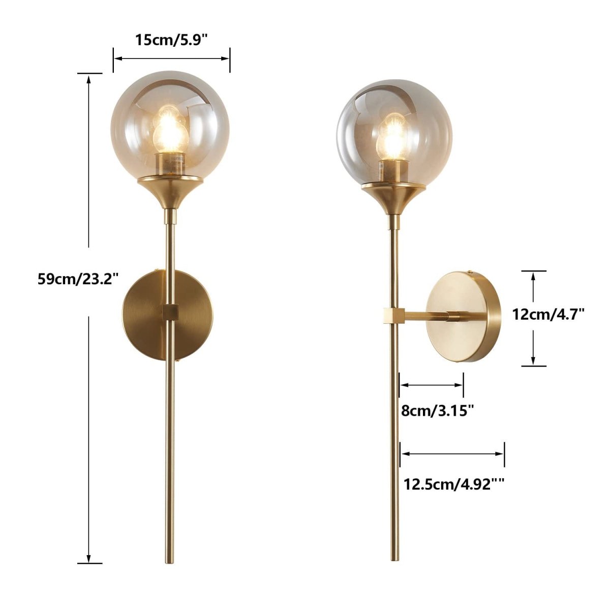 Mid-Century Wandlamp in Goud | Brushed Brass LED Wandverlichting voor Moderne Interieurs