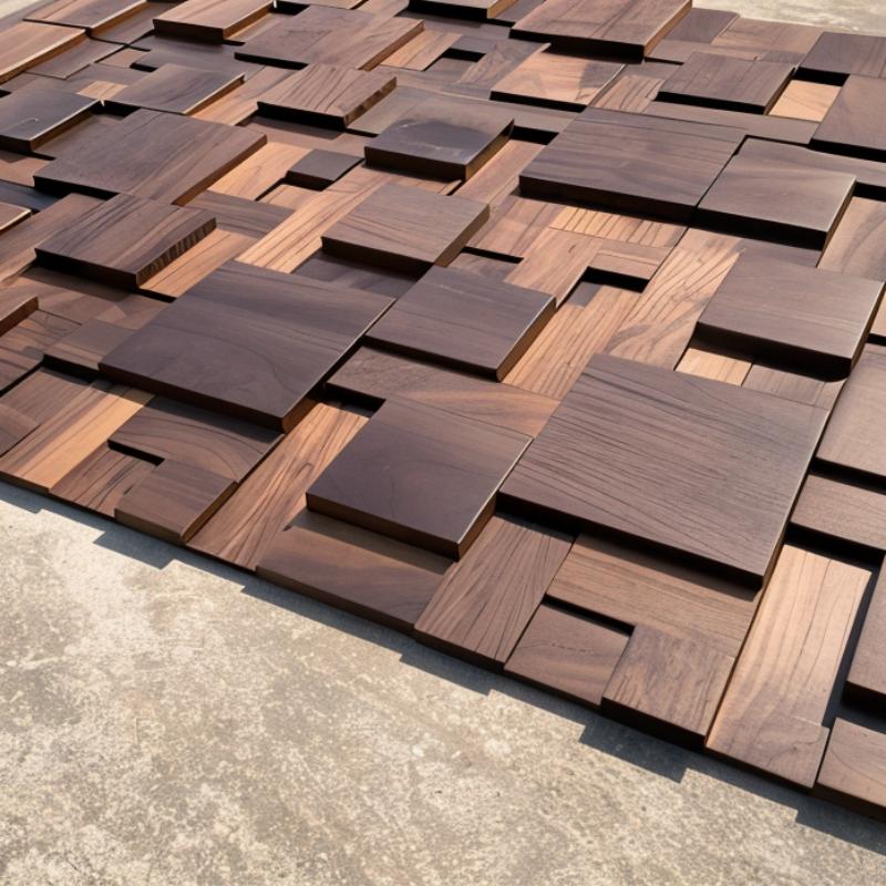 Luxe Houten Wandpanelen – Decoratieve Mozaïek Tegels voor Stijlvolle Interieurdecoratie