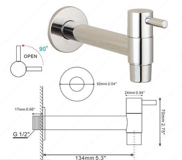 AquaFlow Wandkraan - Minimalistische Waterkraan Voor Badkamer Of Keuken