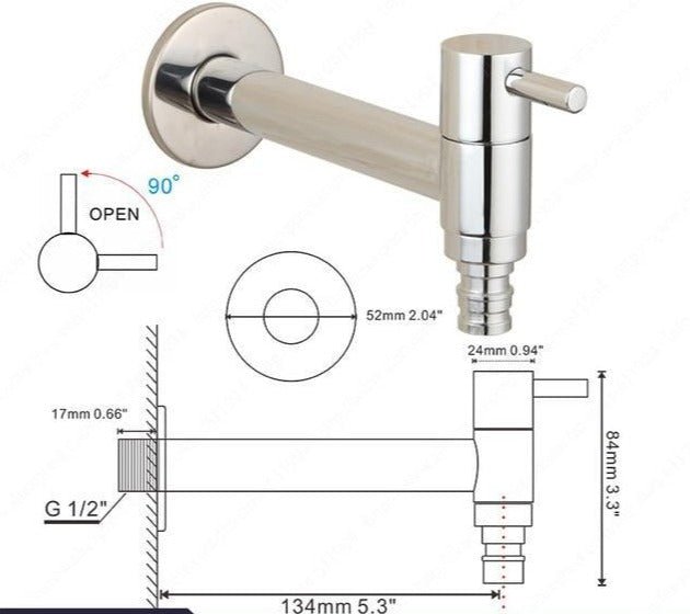 AquaFlow Wandkraan - Minimalistische Waterkraan Voor Badkamer Of Keuken