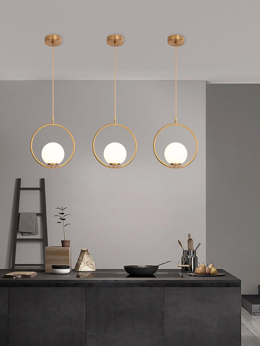 Minimalistische Hanglamp met Glazen Bol - Modern Verstelbare Plafondlamp voor Slaapkamer en Woonkamer