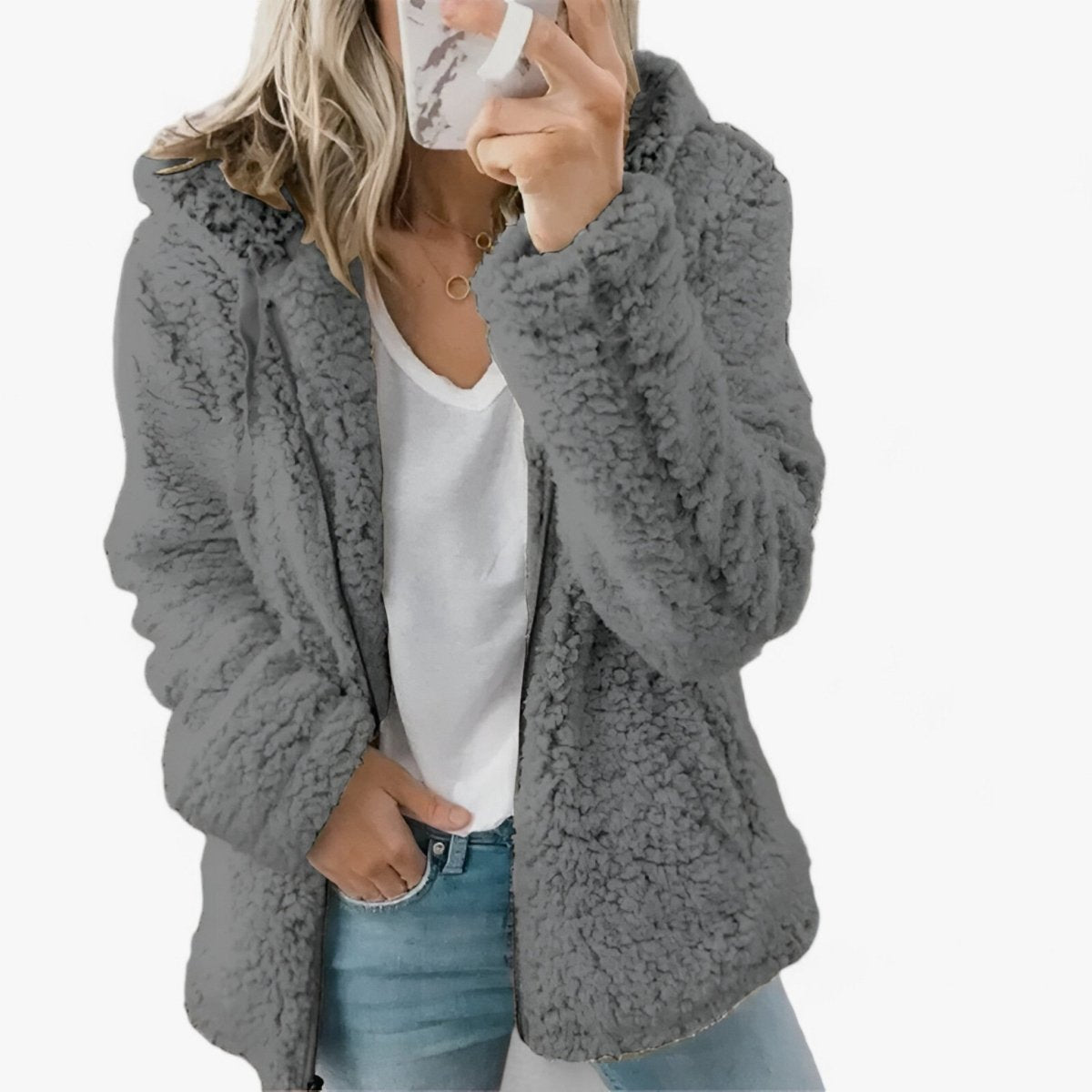 Olivia™ Luxe Wol en Fleece Jas