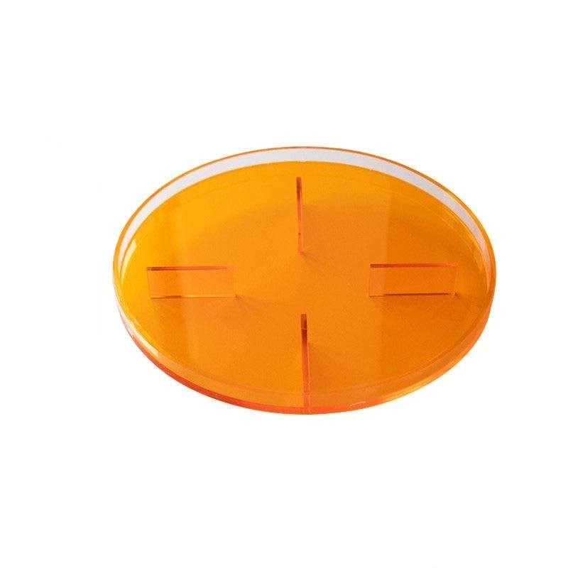 Retro Oranje Rond Dienblad – Acryl Organizer voor Keuken, Badkamer of Slaapkamer