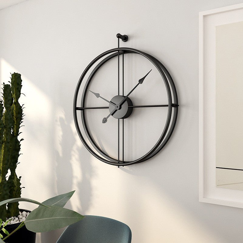 Grote Zwarte Minimalistische Wandklok – Stijlvolle Metalen Klok voor Modern Interieur