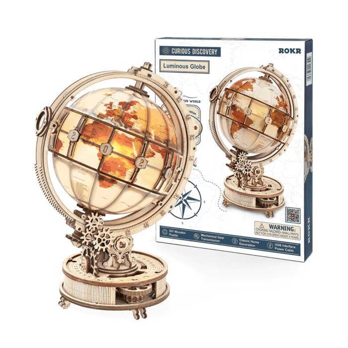 GlobeLuxe™ Wereldbol Nachtlamp | Vintage Wereldkaart Ontwerp met Warme Gloed