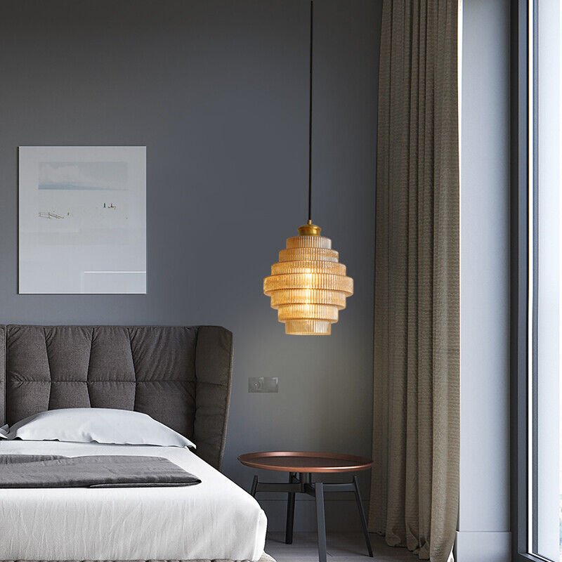 Glazen Hanglamp met Messing Afwerking - Luxe Gelaagde Hanglamp voor Woonkamer en Eetkamer