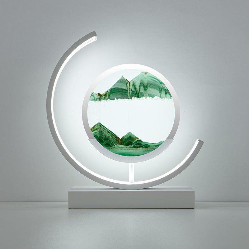 AquaSand Lichtsculptuur – Unieke Zandkunst met Diepzee-Design en LED Verlichting