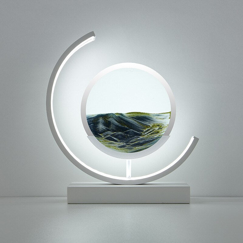 AquaSand Lichtsculptuur – Unieke Zandkunst met Diepzee-Design en LED Verlichting