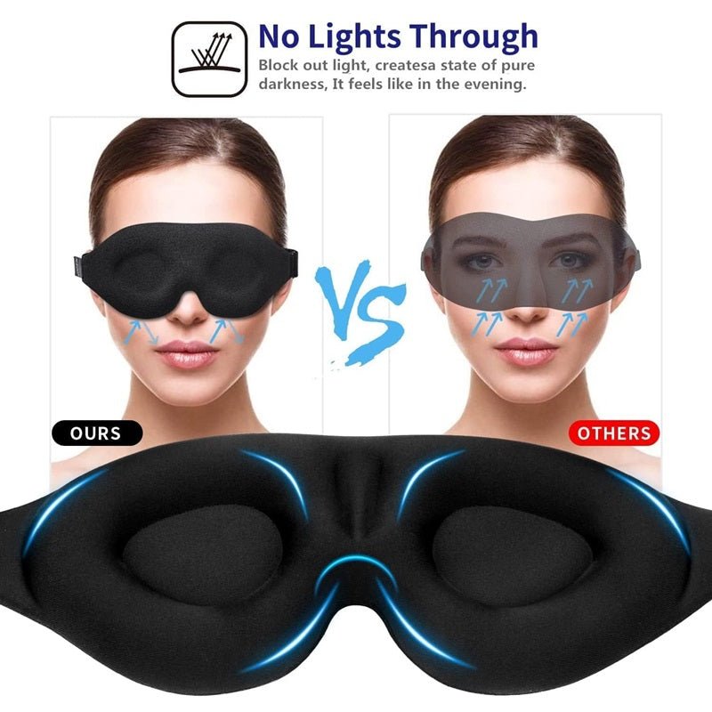 DreamShield™ 3D Blackout Slaapmasker – Volledige Lichtblokkering & Comfort – Voor Reizen en Thuis