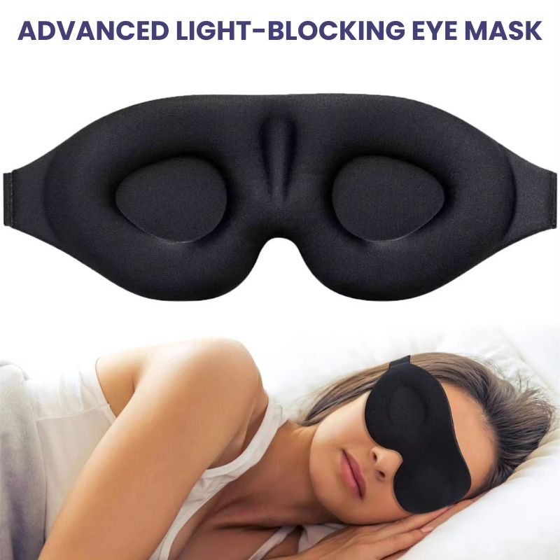 DreamShield™ 3D Blackout Slaapmasker – Volledige Lichtblokkering & Comfort – Voor Reizen en Thuis