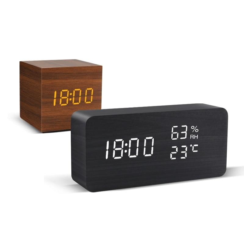 WoodTime - Minimalistische LED Houten Wekker