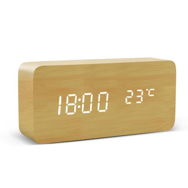 WoodTime - Minimalistische LED Houten Wekker