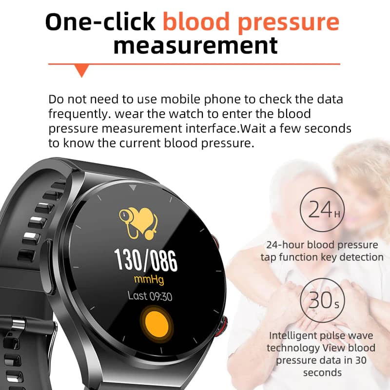 Suga Pro Gezondheid Smartwatch – Één-Klik Bloedsuiker-, Bloeddruk-, ECG- en Hartslagmeting