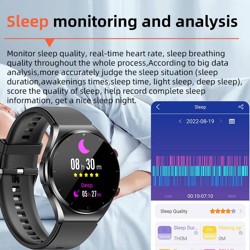 Suga Pro Gezondheid Smartwatch – Één-Klik Bloedsuiker-, Bloeddruk-, ECG- en Hartslagmeting