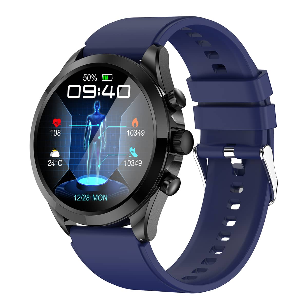 Gezondheid Smartwatch – Non-Invasieve Bloedsuiker-, Bloeddruk-, ECG- en HRV-Monitor