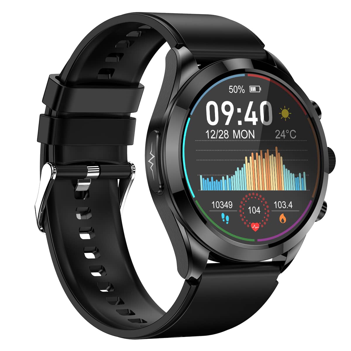 Gezondheid Smartwatch – Non-Invasieve Bloedsuiker-, Bloeddruk-, ECG- en HRV-Monitor