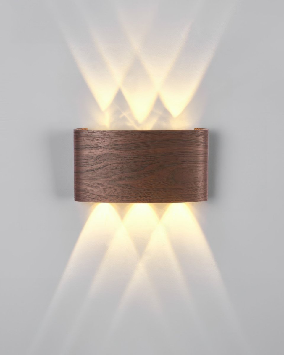 Houtvlam Buiten Wandlamp - Moderne Waterdichte Houtlook Sfeerverlichting