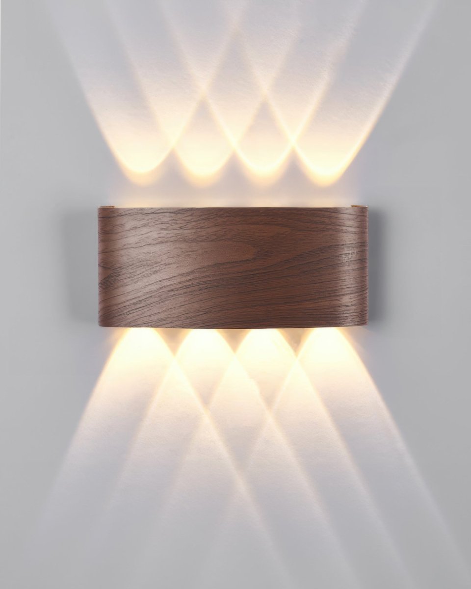 Houtvlam Buiten Wandlamp - Moderne Waterdichte Houtlook Sfeerverlichting