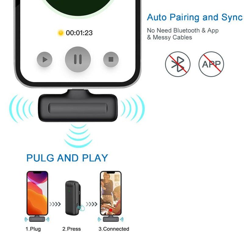 SoundStream Draadloze Lavalier Microfoon voor Telefoon