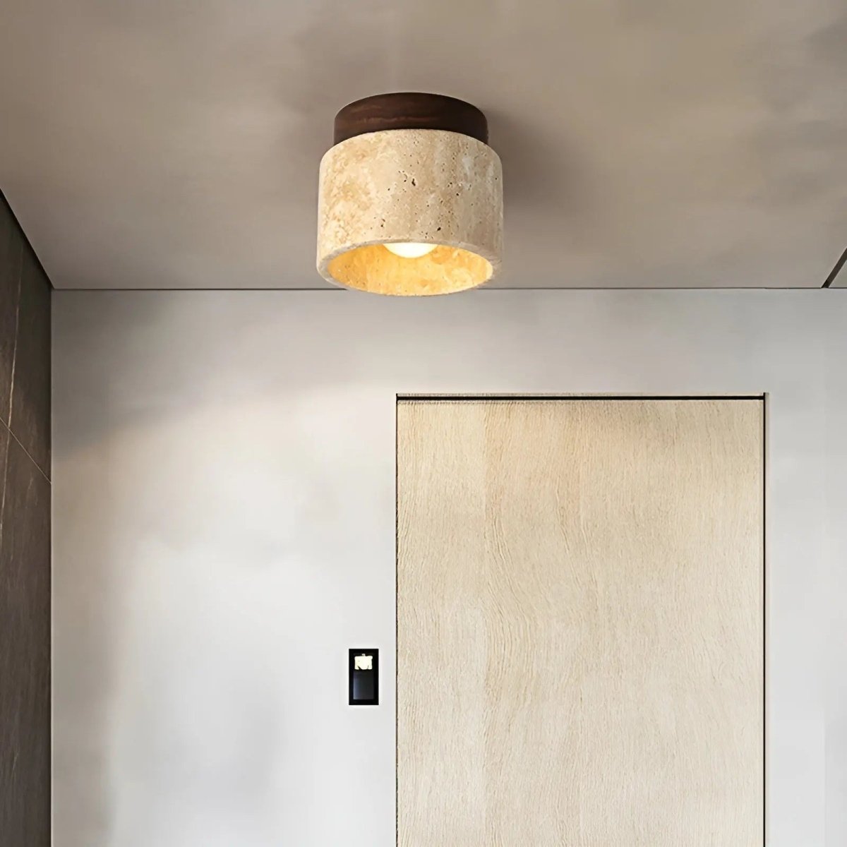 ZenStone™ LED Wabi Sabi Plafondlamp | Geel Marmer Design voor Moderne Interieurs